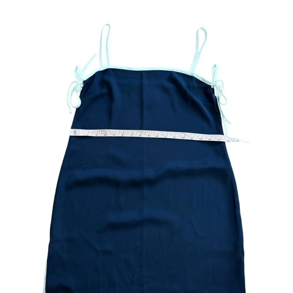 Solid & Striped Disco Slip Dress Women’s Medium Navy White Bows Summer Midi - Picture 8 of 14